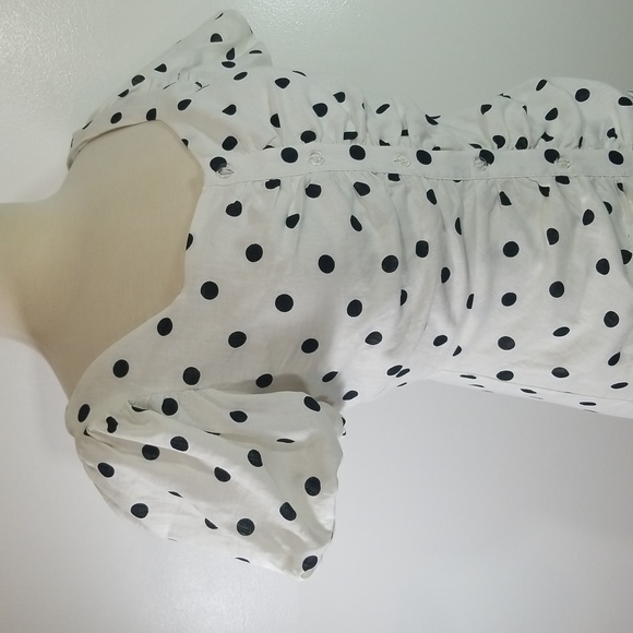 New York & Company Polka Dot Puff Sleeve Midi Dress size XSmall New - Picture 6 of 13